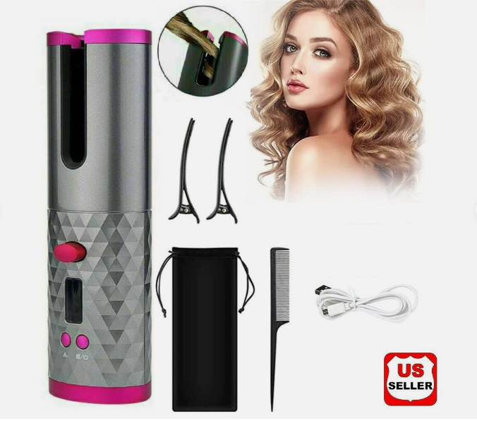 USB Cordless Automatic Rotating Hair Curler Hair Waver Curling Iron Styling Tool