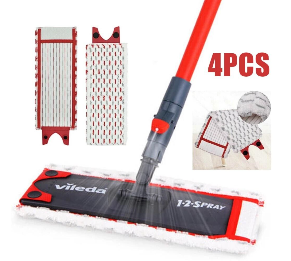 2/4Pcs Microfibre Mop Pads For Vileda 1,2 Spray Mop Replacement Refill Mop Head